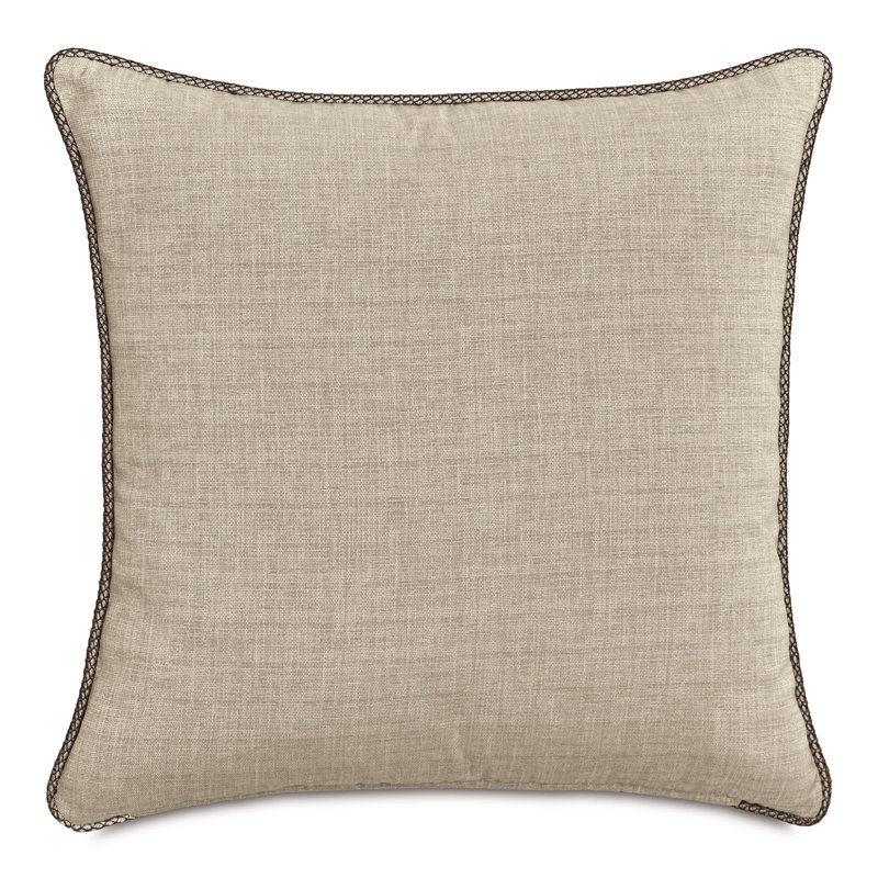 Coussin Rosecliff, Carré 22 po, Motif floral taupe