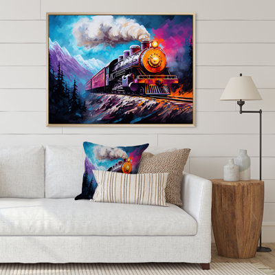 " Steamtrain Travelling In Winter Snow Painting "