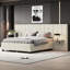 Queen Size Upholstered Platform Bed With Big Headboard, Bedroom Furniture, Velvet-1410197789