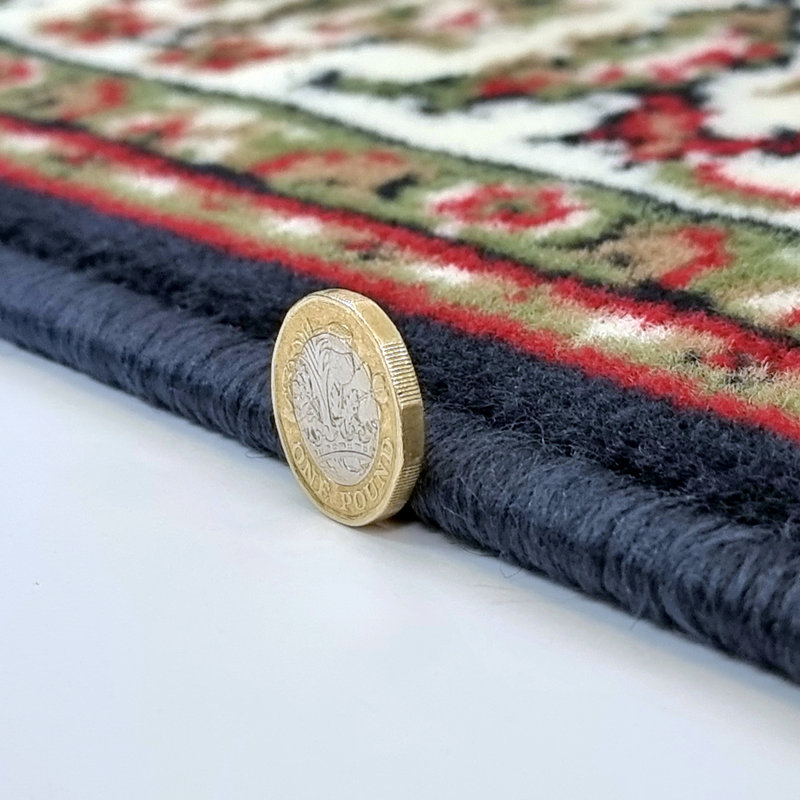 Tumlin Navy Blue/Beige/Red Rug, Rectangle 160 x 225cm