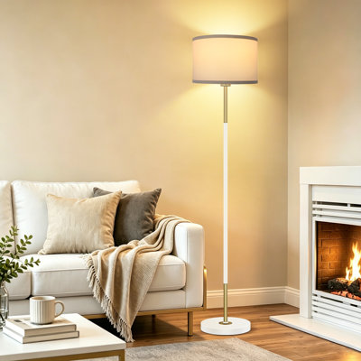 60.24" Two-Tone Stem Floor Lamp Wtih  Foot Switch And 9W LED Bulb