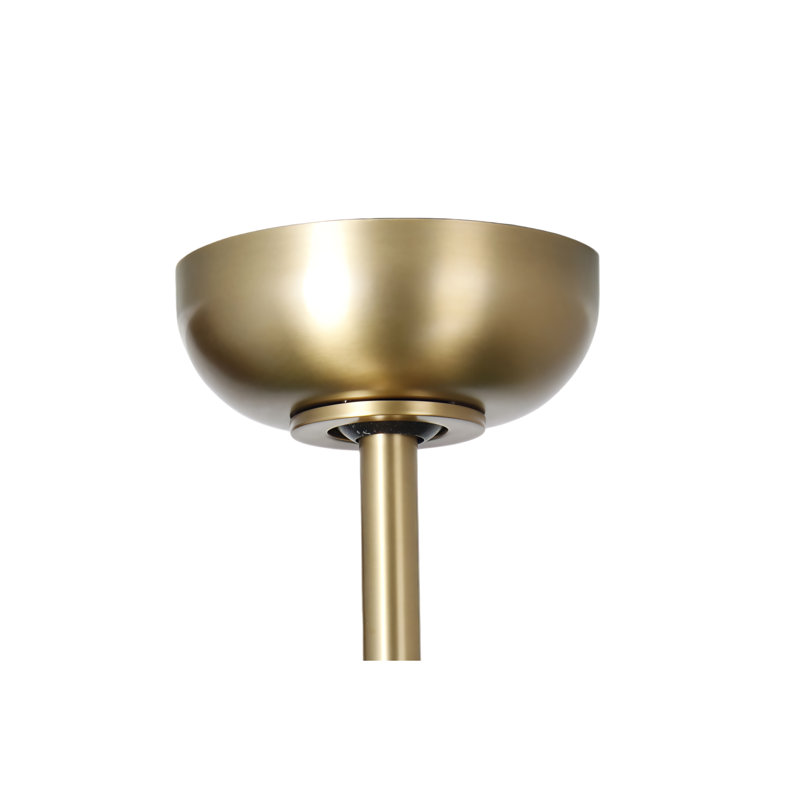 Ventilateur de plafond intérieur/extérieur de 60 po à 3 pales DEL 5CCT - Pales en laiton et noir mat avec lentille gravée