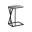 Table d'appoint pour chambre - Plateau noir, léger, taupe, structure en métal