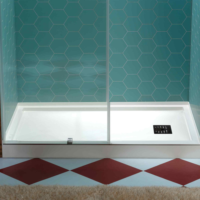 WOODBRIDGE 48 In. X 36 In. Solid Surface Shower Pan Base, Alcove Installation With Left/Right/Center Drain Options, Slip-Resistant & Mold-Resistant