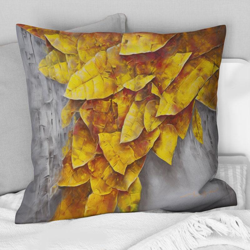 Coussin Golden Foliage Abstraction - Abstract Botanicals