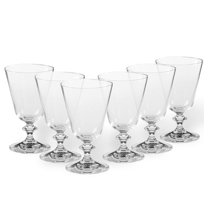 Set of 6 Clear European Lead-Free Wine Glasses