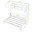 Lit escamotable double en bois avec armoires de rangement