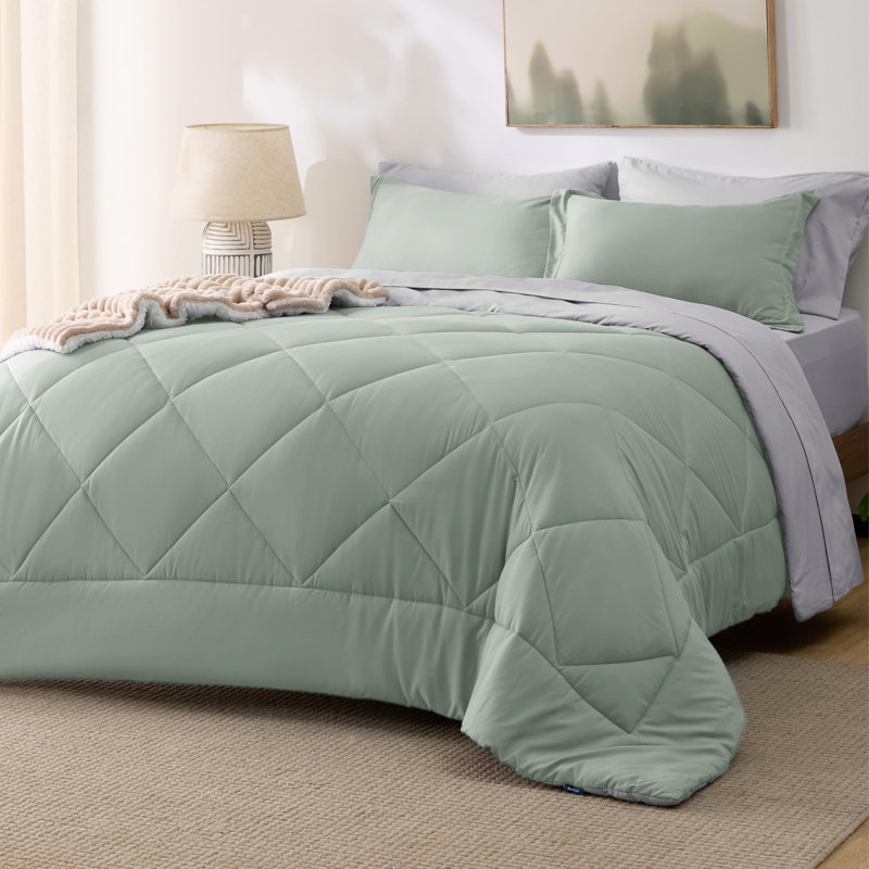 Best Seller Bedsure Comforter Set Reversible Bedding for All Seasons-89GSM, California King Comforter + 4 Additional Pieces