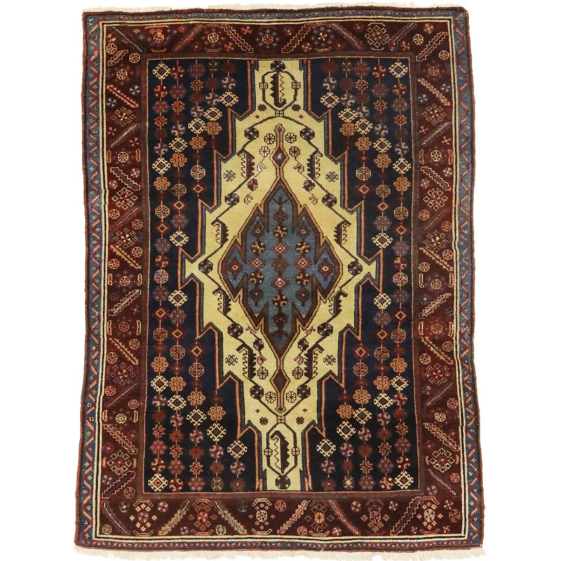 Tapis oriental crème antique fait à la main 4 x 6
