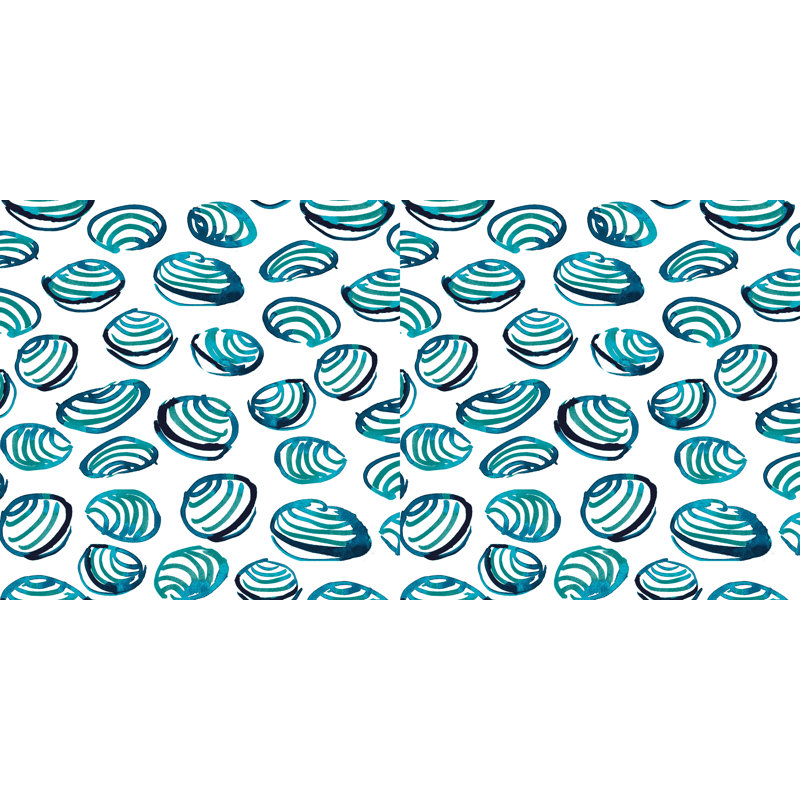 Coussin extérieur Rocio Clams, Bleu sarcelle, H 16 po x l 16 po