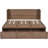 Queen Size Pine Wood Murphy Cabinet Bed with Built-in USB Charging and Geometric Panel – Light Walnut-1134162832