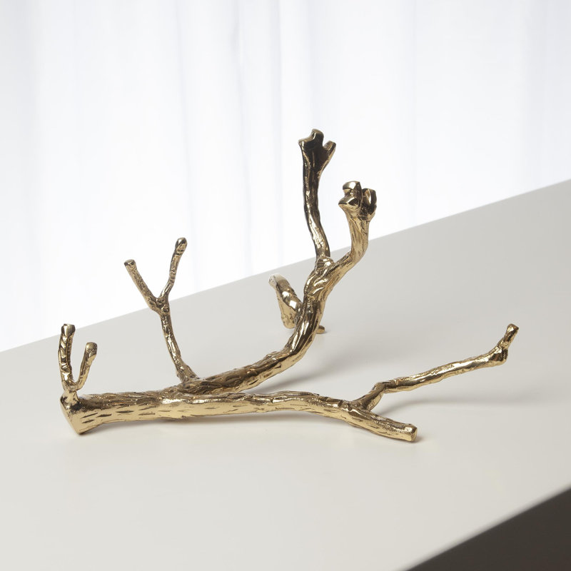 Twig Wine Bottle Holder-Brass, Brass
