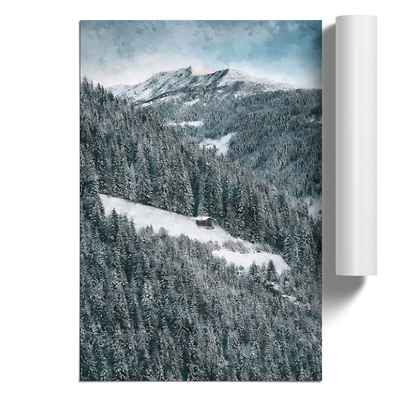Winter Forest Painting - Frameless Print, 59cm H x 42cm W x 0.1cm D