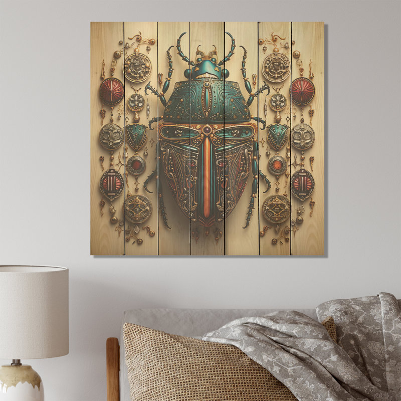 Mystical Beetle I - insectes et insectes sur bois, H 15 po x l 15 po