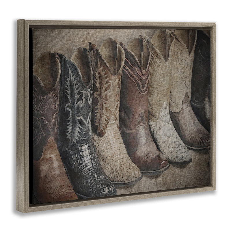 Art texturé sur toile flottante Texan, Cadre flottant orme Montalcino, 25" H x 31" W