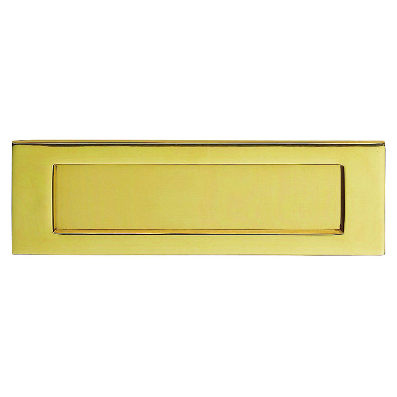 Muscogee Victorian Letter Plate, 9.5cm H x 9.5cm W x 27.8cm D, Polished Brass