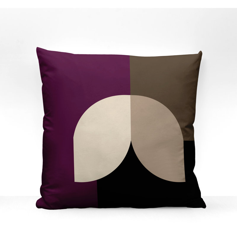 Coussin décoratif intérieur / extérieur en polyester filé Nini, 15 po x 15 po, Mauve