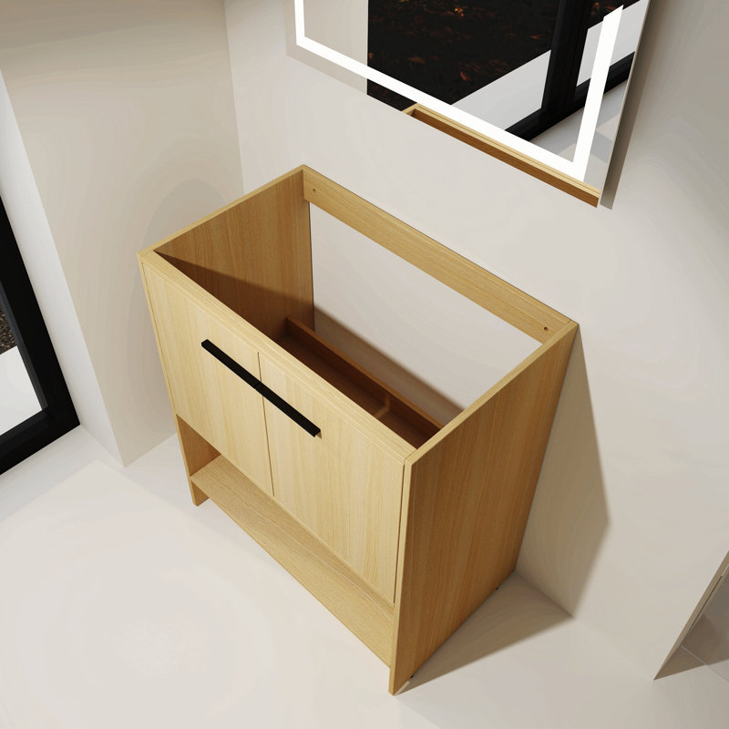 Armoire murale en contreplaqué sans lavabo , Chêne, Noir