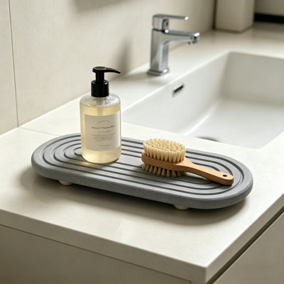 Plateau de rangement pour salle de bain Minimalist Diatomaceous Earth