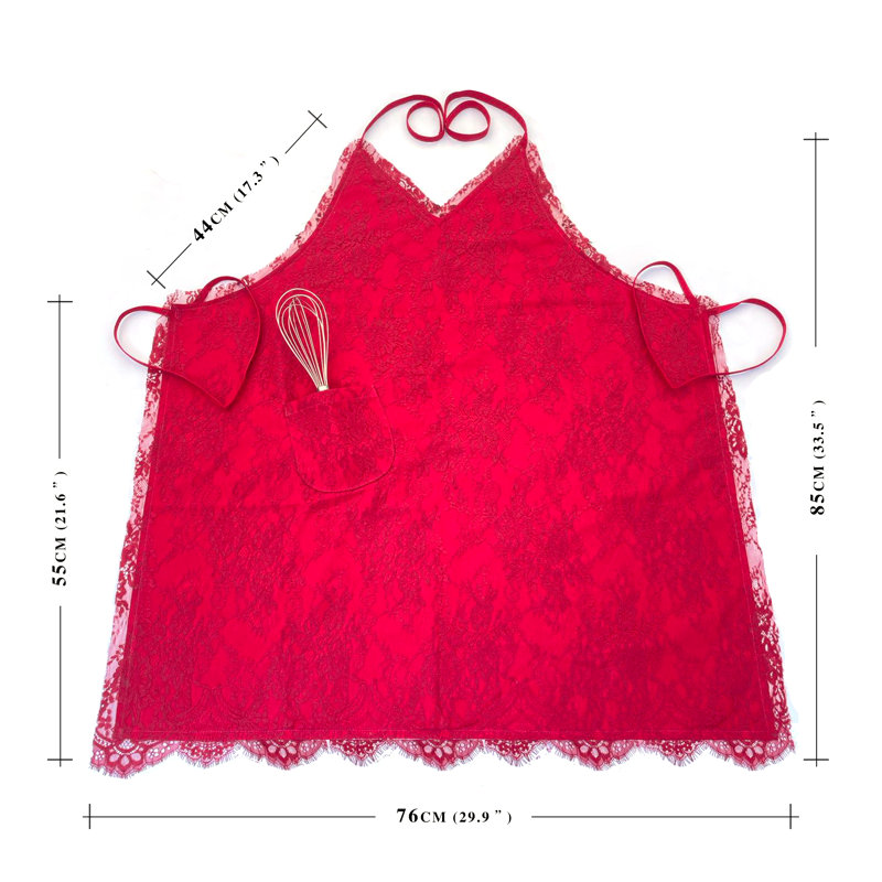 Plaid Bib Apron, Red