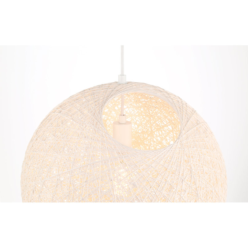Luminaire suspendu 1 lumière Jahmaine, Blanc mat, Blanc, H 138 po x l 16 po x P 16 po