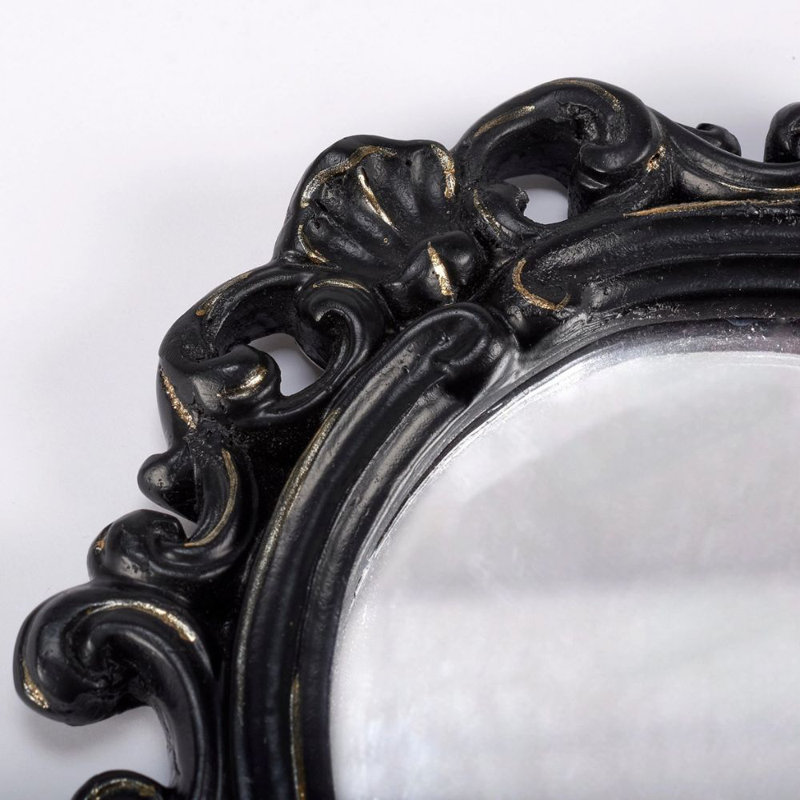 Black Filigree Mirror Small