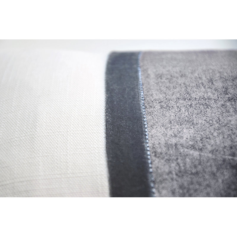 Stripe Lumbar Pillow Cover & Insert, White Gray, 12" x 24"