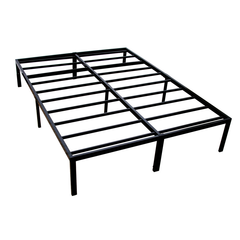 Black Modern Twin Steel Platform Bed Foundation, Strong Frame, Under - Storage, Supports 2000 Pounds, No Box Spring Needed Construction, Clean Edges, Holds Pounds
