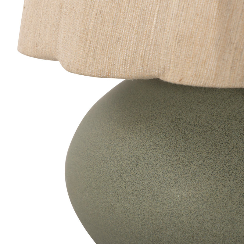 Posie Table Lamp-Tan Speckled Ceramic, Matte Sage
