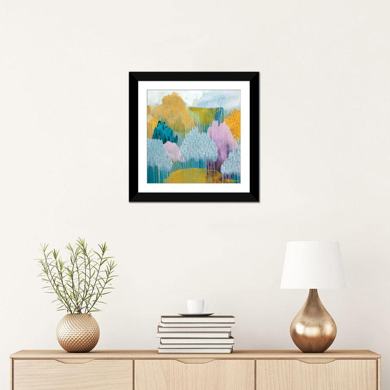 «Hidden Meadow» par Clair Bremner, impression sur toile tendue, H 16 po x l 16 po x P 1 po, Papier avec cadre noir, Blanc
