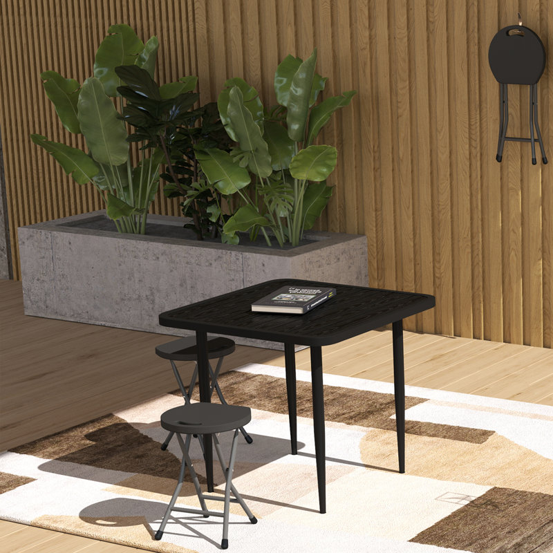 Steel Accent Stool, Charcoal Grey