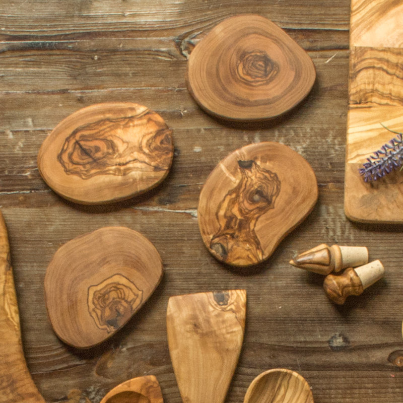 Sous-verre en bois d'olivier