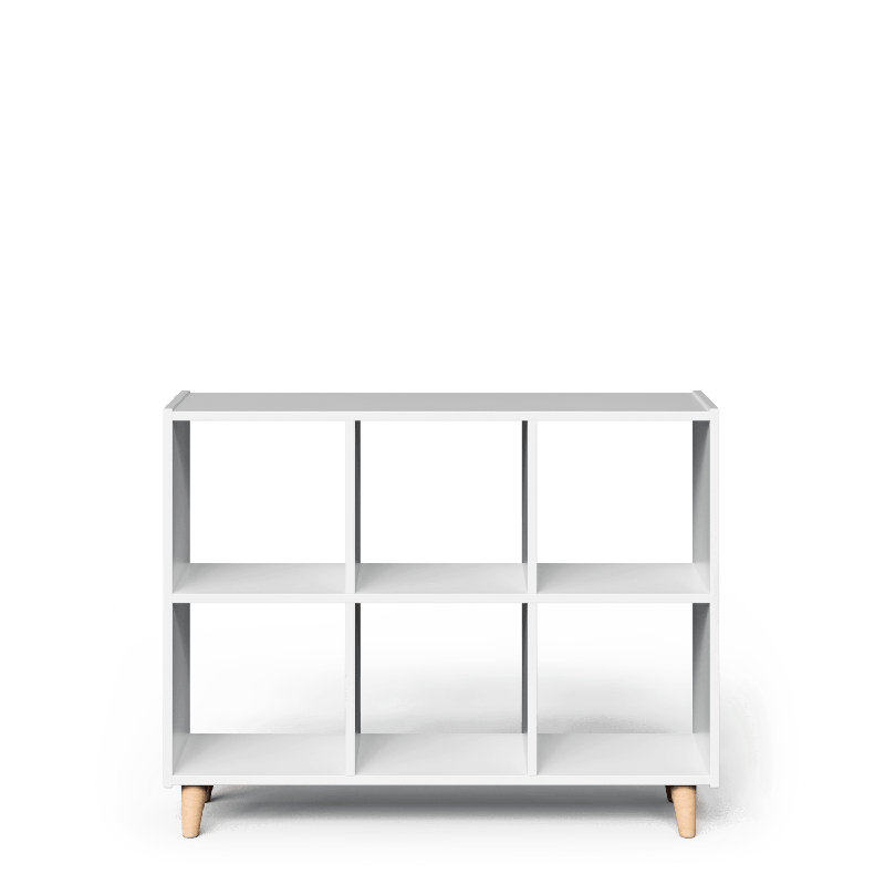Six cubes horizontaux, Scandi - Bleu marine / Naturel, H 31,7 po x l 40,6 po x P 11,8 po