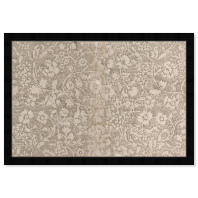 Aesthetic Beige Floral Pattern Canvas by  - Picture Frame Print