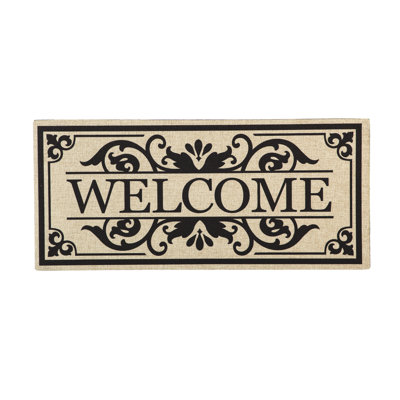 Tapis de porte antidérapant Welcome Cambridge Welcome Burlap Sassafras