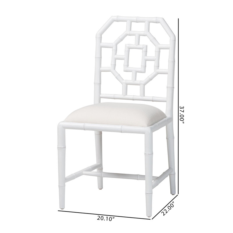 Chaise de salle à manger bali & pari Boone au design chinois, blanc, Blanc
