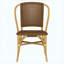 Chaise d'appoint brune en rotin tissé - ensemble de 2