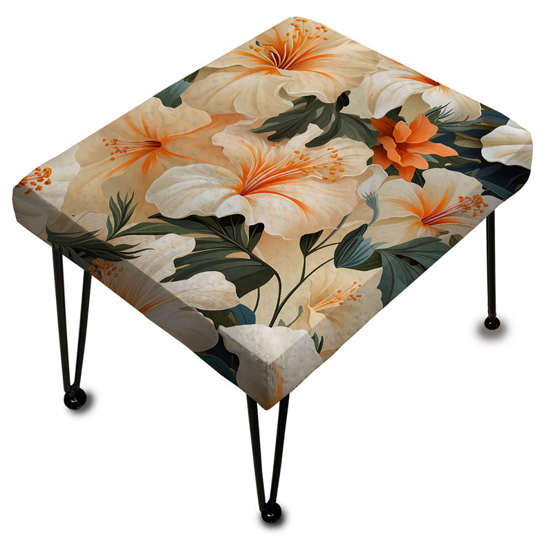 Papaya Dreams Tropical Pattern - Tropical Rectangle Ottoman