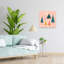 «Happychristmasno41», arbre de Noël moderne abstrait, impression d'art mural paysage d'hiver-129718454