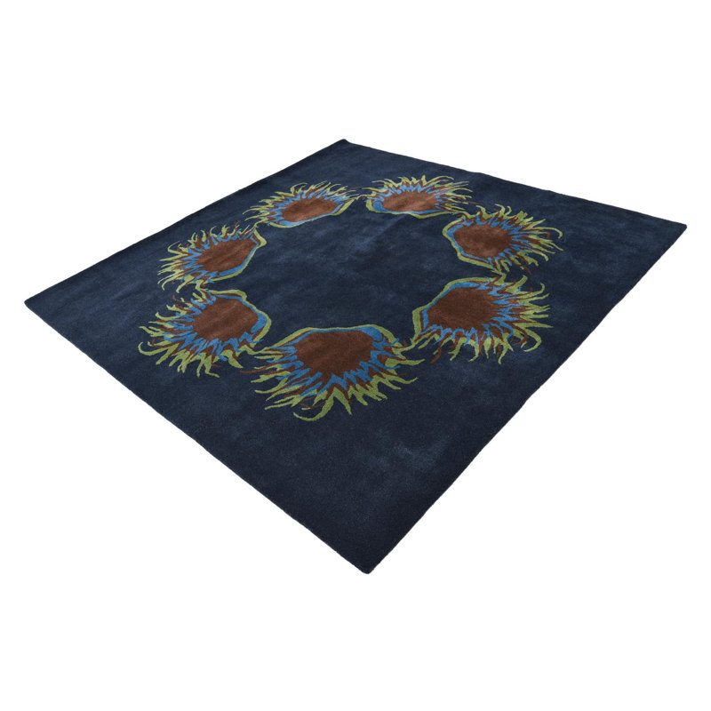 Tapis carré bleu marine Otto
