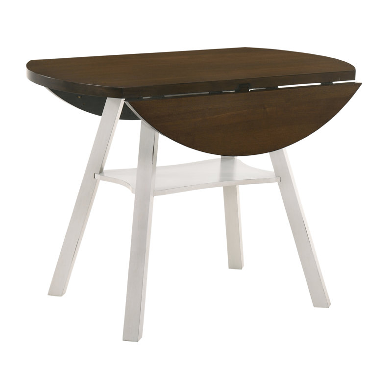 Table de salle à manger à hauteur de comptoir Gaspar, Blanc mer