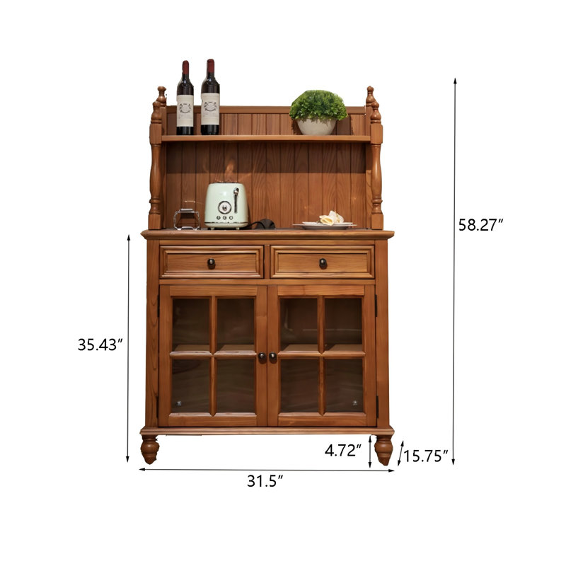 Buffet rétro en bois massif Retro, H 58,27 po x l 31,5 po x P 15,75 po