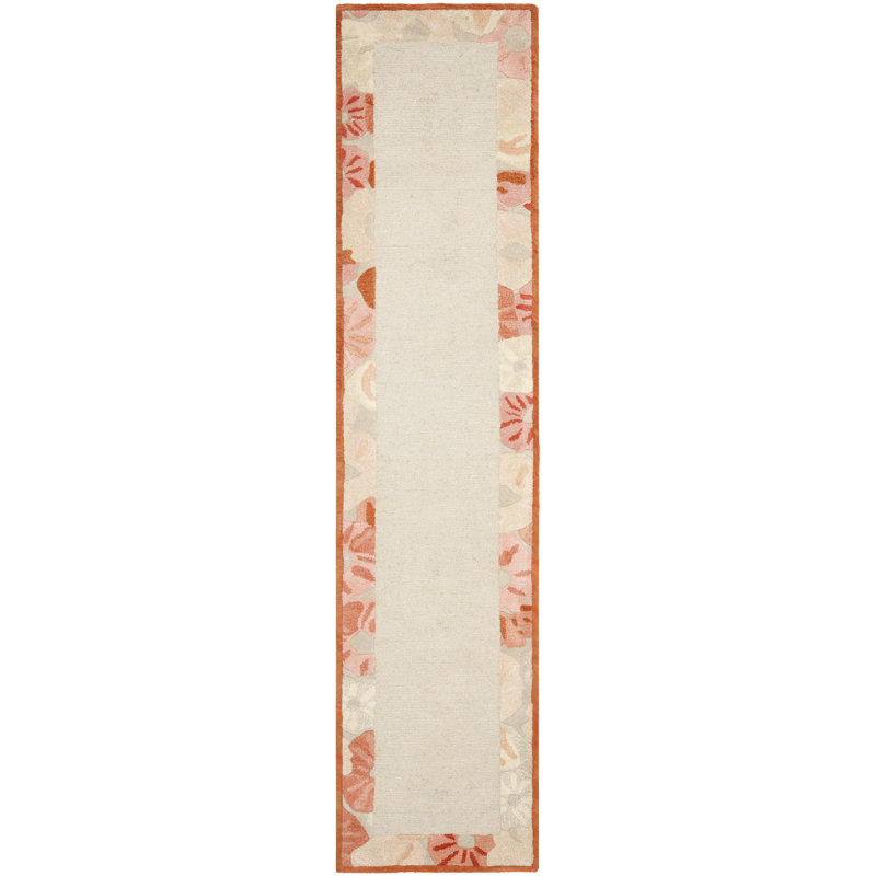 Tapis floral en laine / viscose touffeté à la main Martha Stewart Cayenne, Tapis de couloir 2 pi 3 po x 10 pi