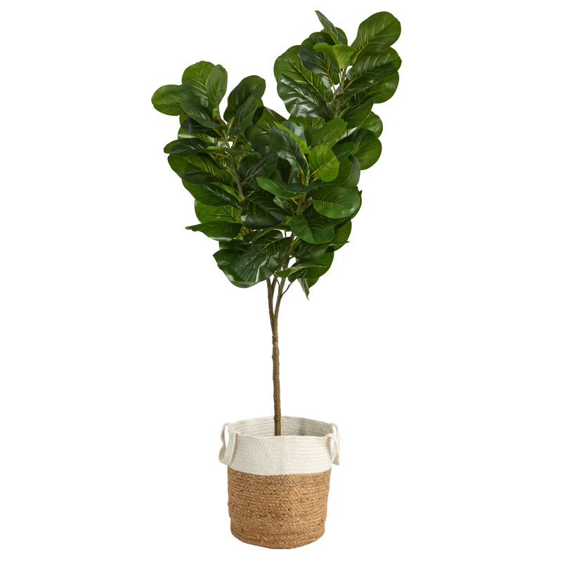 72'' Faux Fiddle Leaf Fig Tree in Jute Basket