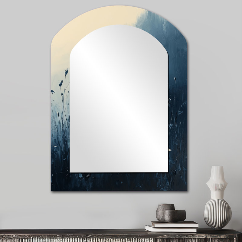 Quiet Seedling Pissenlit dans le minimalisme II - miroir décoratif pissenlit asymétrique, 34 po x 25 po
