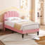 Lit simple avec tête de lit capitonnée réglable, lit plateforme, sommier à ressorts, aucun sommier requis-1819051357-1819051356