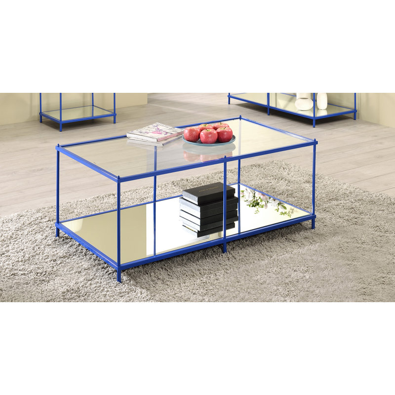 Table basse avec rangement Florentine, Bleu
