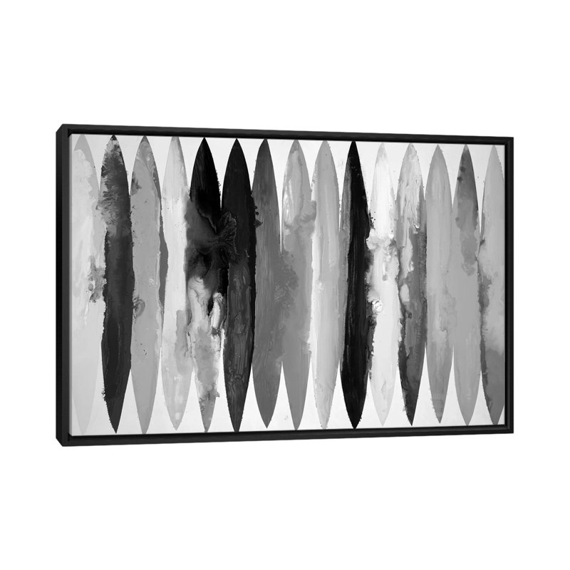 Équilibre - noir et blanc 6 pièces, H 26 po x l 40 po, Cadre flottant noir