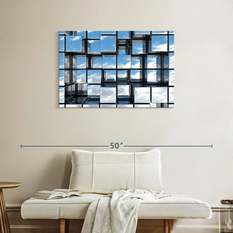 Abstract Square Mirrors Canvas Print, 24" H x 36" W x 1.25" D