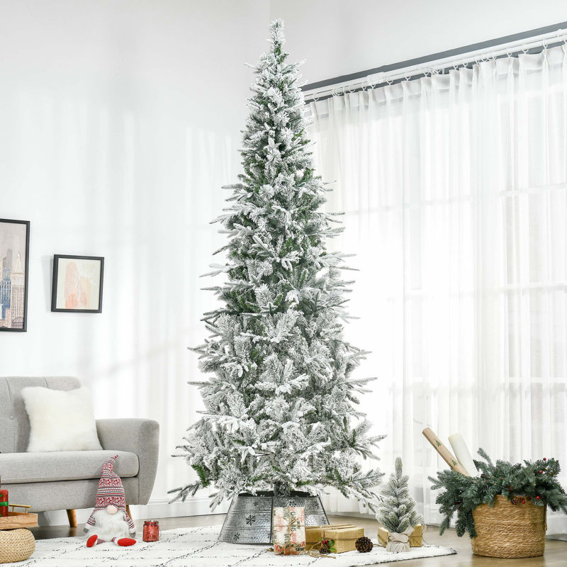 Arbre de Noël artificiel pin enneigé 9 pi avec branches réalistes et 1159 pointes